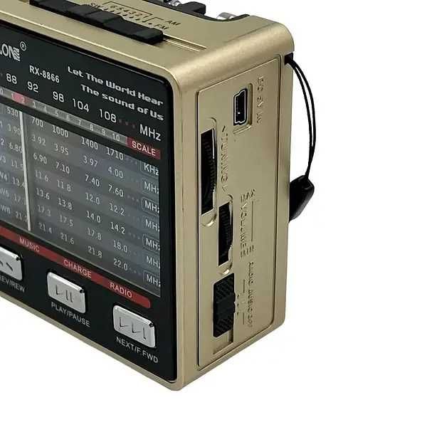 Радио с аккумулятором и фонариком GOLON RX-8866. USB, SD.