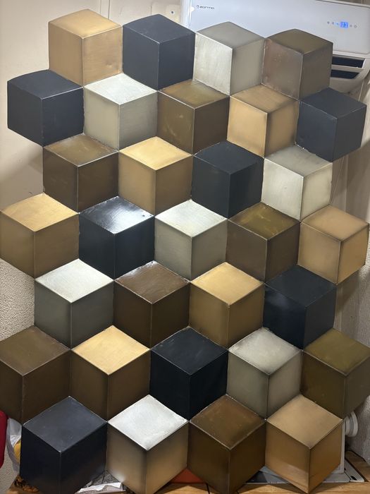 Painel/ quadro decorativo em metal 3d  na cor dourado , bronze , preto