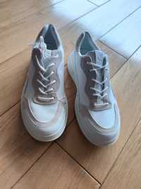 Nowe wygodne buty skórzane sneakersy Ecco soft biały beż rozmiar 37