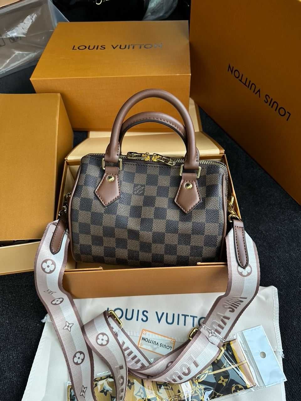 Сумка Louis Vuitton Speedy Nano Brown/Chess LUXE