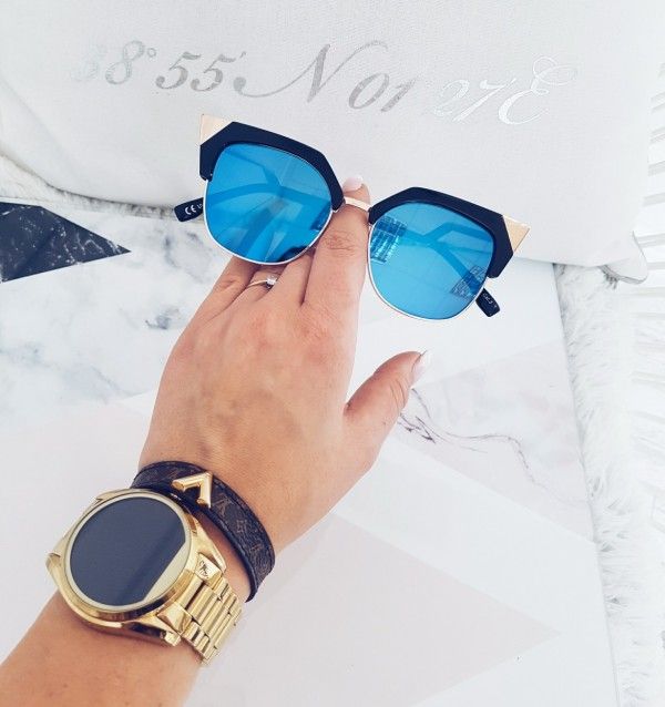 nowe okulary przeciwsłoneczne złote elementy