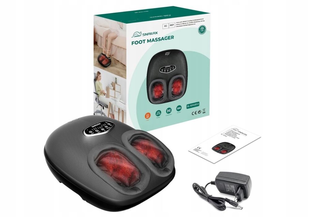 masażer do stóp z funkcją grzania snailax sl-52a2 kompletny