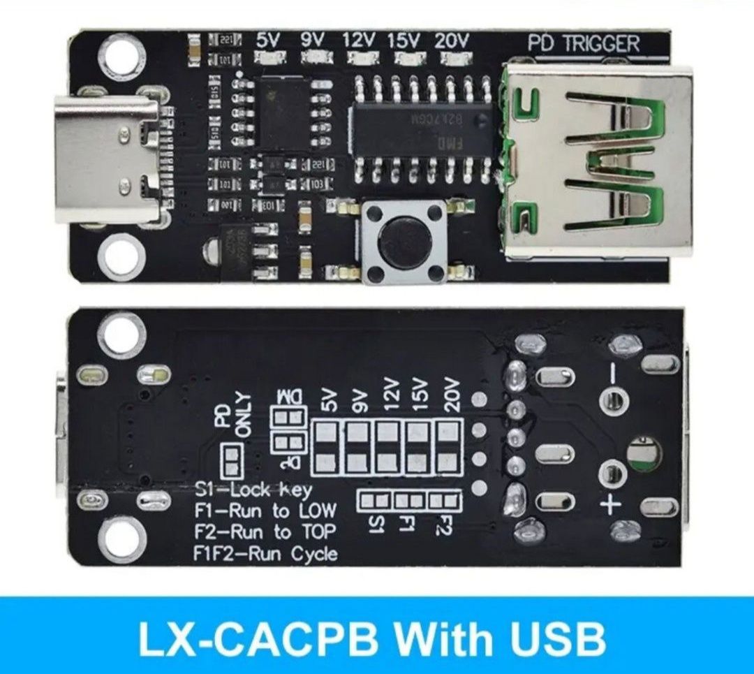 Триггер 100w PD2.0/3.0 тригер QC Usb Type C на USB 5v -20V 5А до 140w