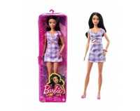 Lalka Barbie Fashionistas Sukienka fioletowa kratka HJR98