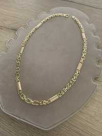 złoty łańcuszek bizantyjski ze wstawkami złoto 14k 585