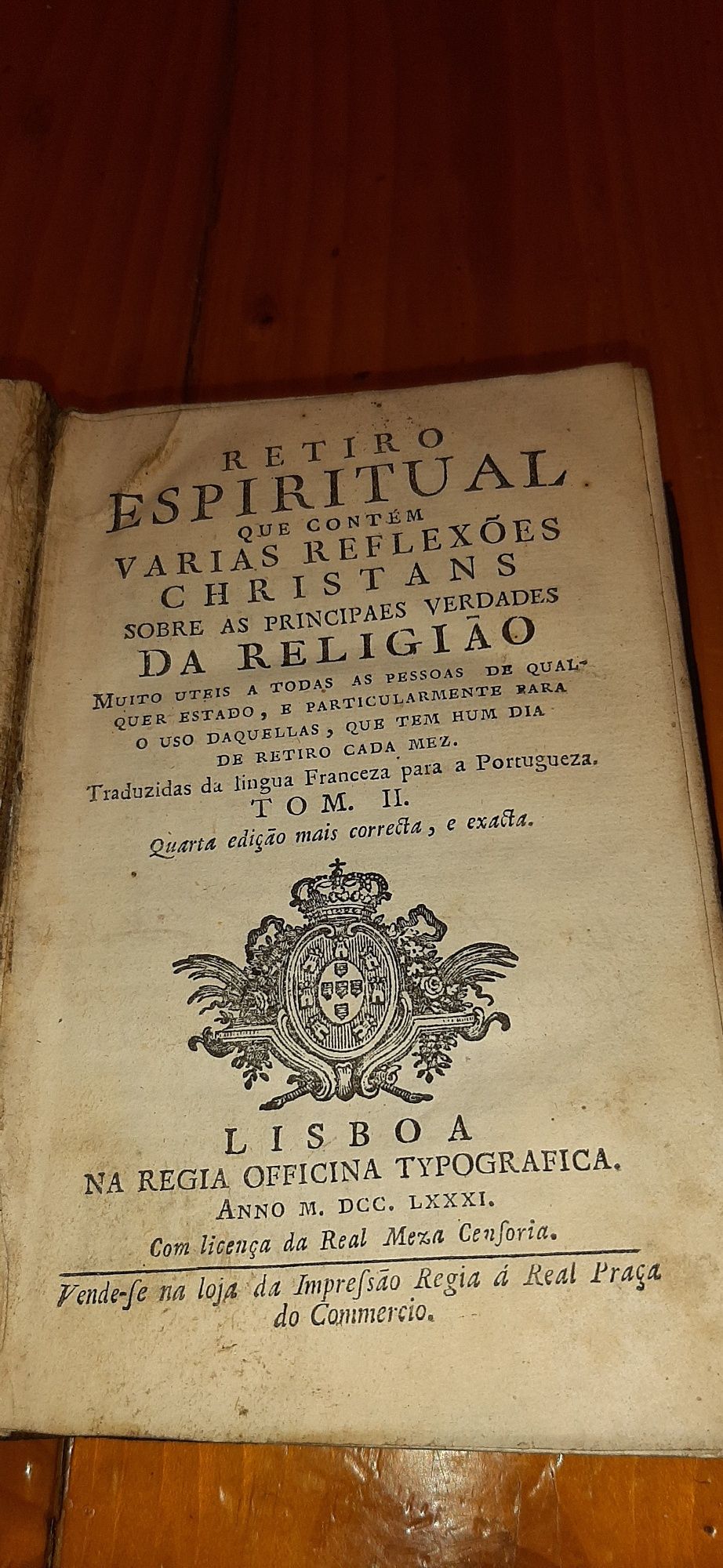 Antigo Livro Religioso Ano 1784
