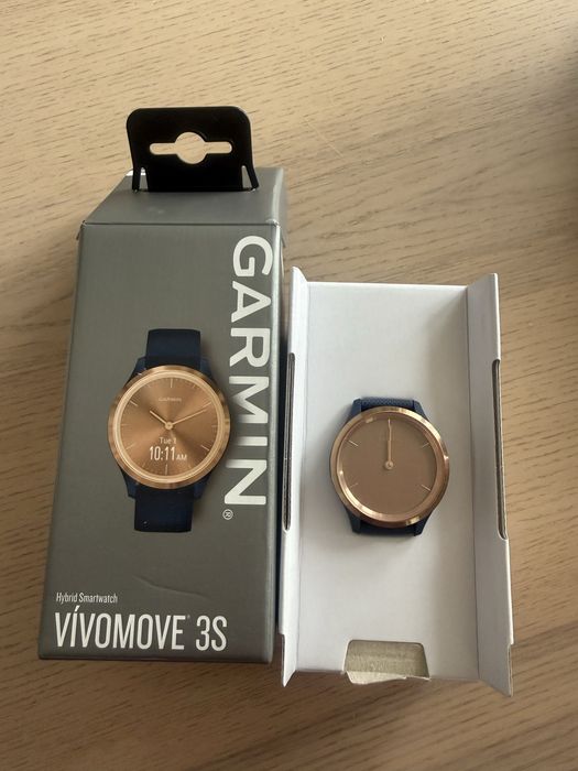 Garmin Vivomove 3S | Smartwatch hybrydowy | złota koperta