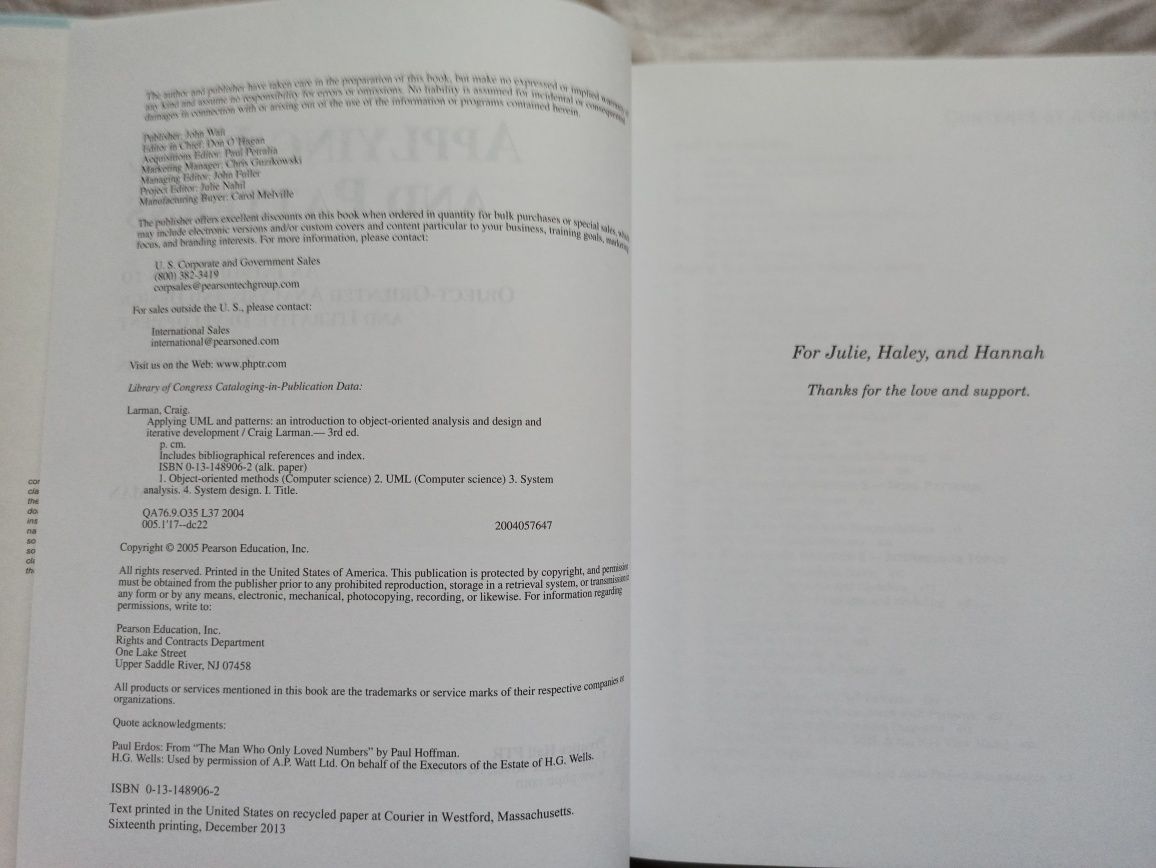 Applying UML And Patterns - Craig Larman, Prentice Hall PTR, 2013