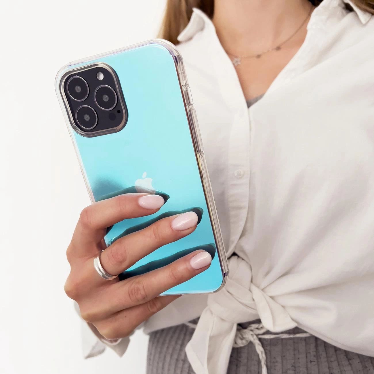 Aurora Case Etui Do Iphone 12 Żelowy Neonowy Pokrowiec Niebieski