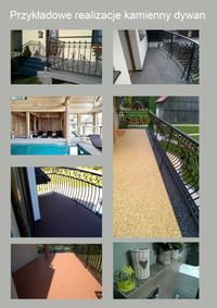 Kamienny dywan UV poliuretanowy koszt 135zł/m2