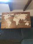 Obraz w stylu skandynawskim industrialnym mapa swiata