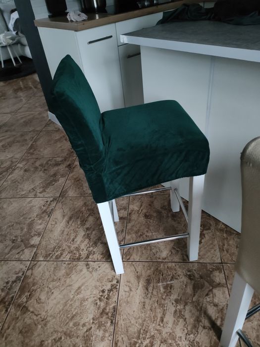 Hokery 2 szt. Ecru,butelkowa zieleń.