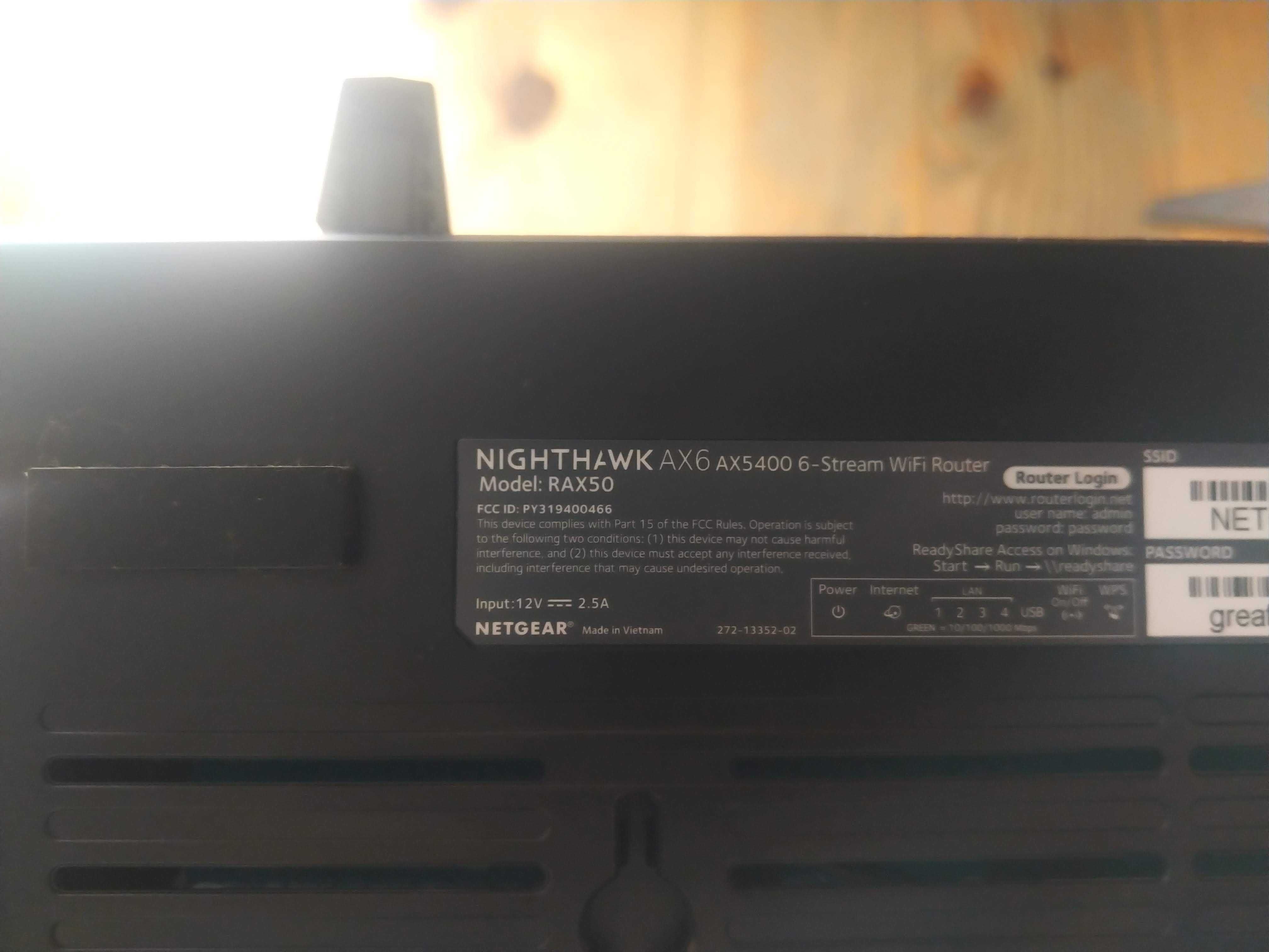 Топовый роутер NETGEAR RAX50 Nighthawk wifi 6 AX5400, Gigabit Ethernet