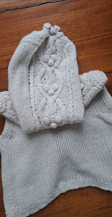 Colete malha branco Zara 11 anos