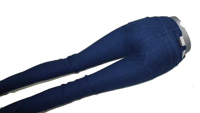 Damskie jeansy Wrangler High Skinny granatowe rurki wysoki stanW27/L32