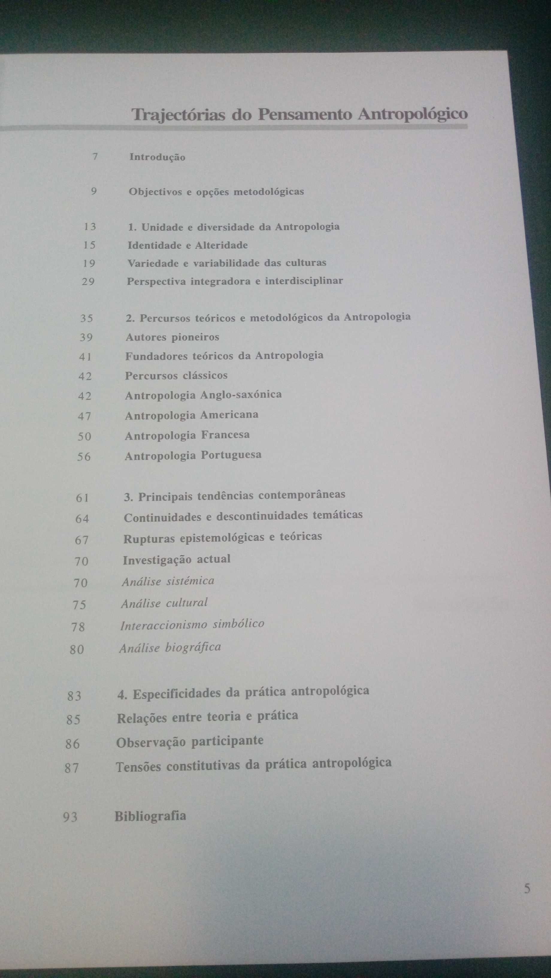 Trajetórias do pensamento antropológico Universidade Aberta