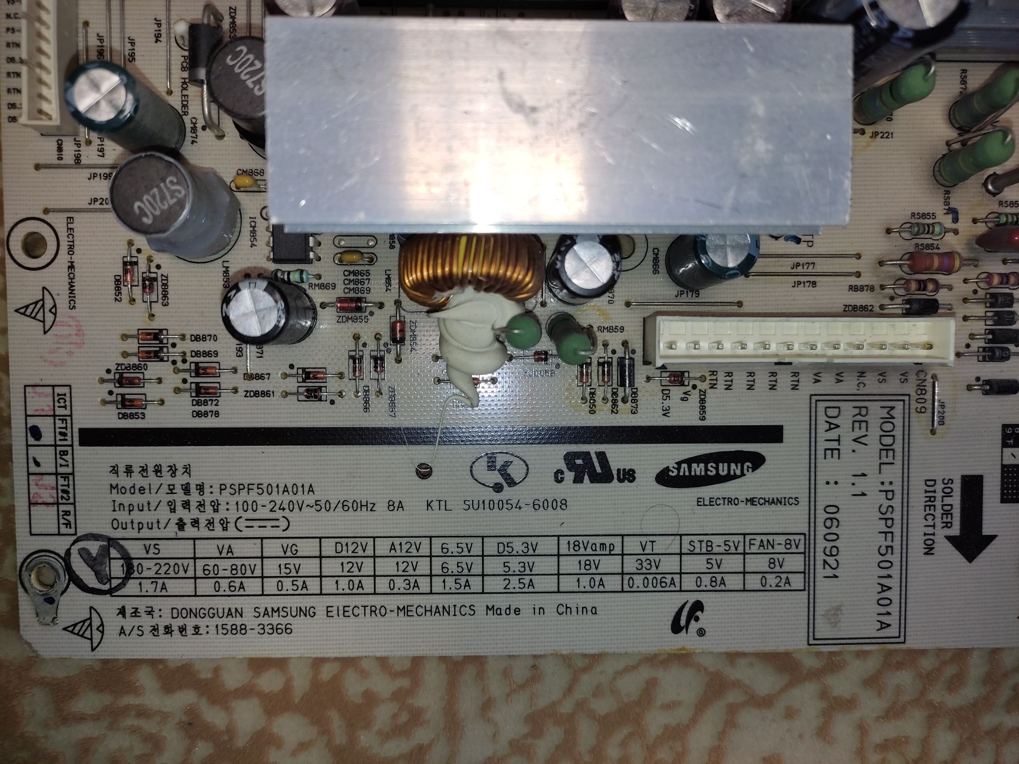 PSPF501A01A BN96-03735A плата телевизора SAMSUNG