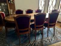 Mesa de jantar e 8 cadeiras madeira maciça