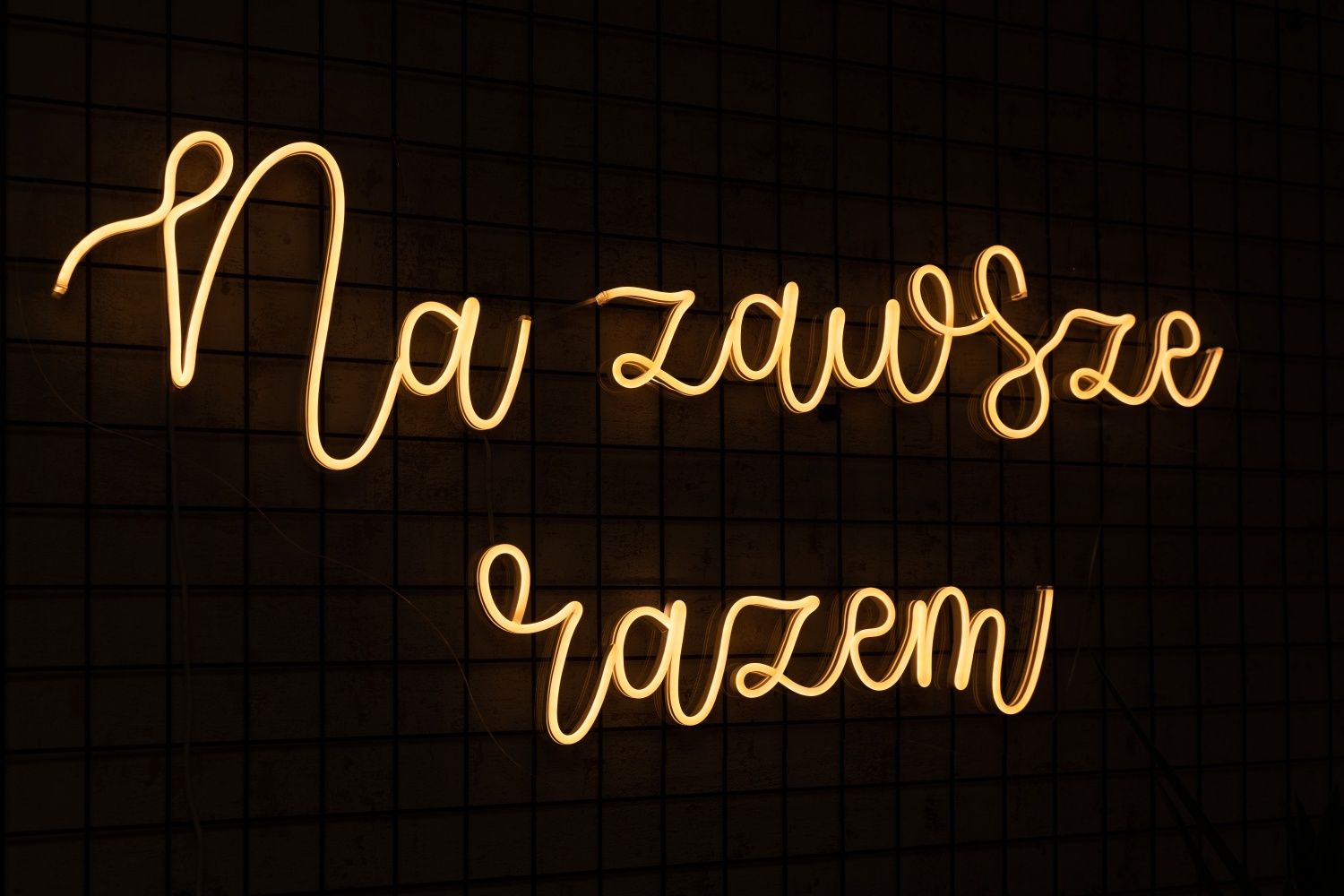 Wynajem napisów ledowych led neon Zapisani, to była Nasza, z tobą chcę