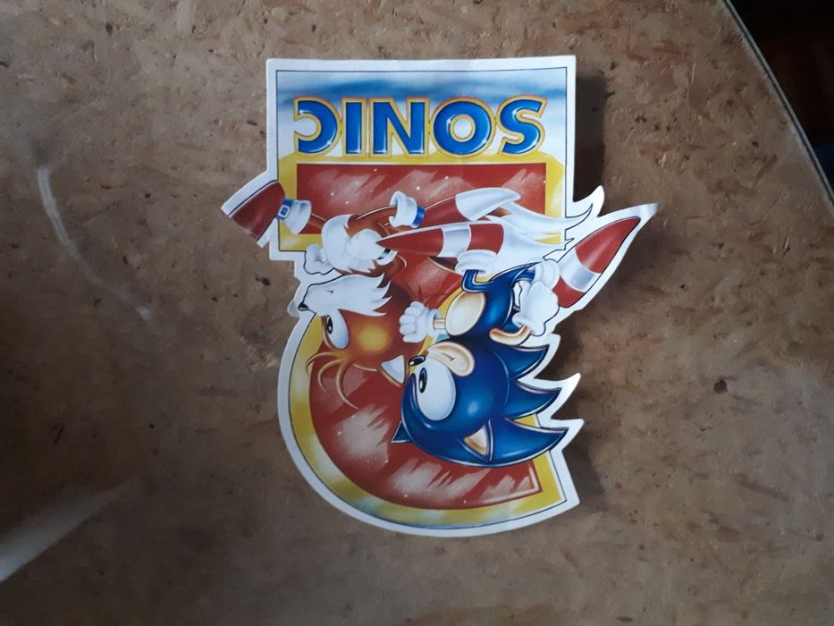 Autocolante oficial Sega Sonic 2 de 1993 (raríssimo! e único exemplar)