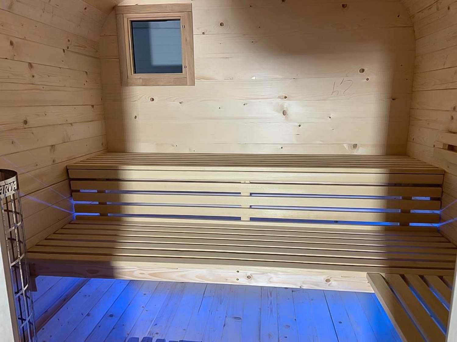 Sauna Ogrodowa Drewniana Kwadro Beczka 200cm Sauna Fińska Domek Bania