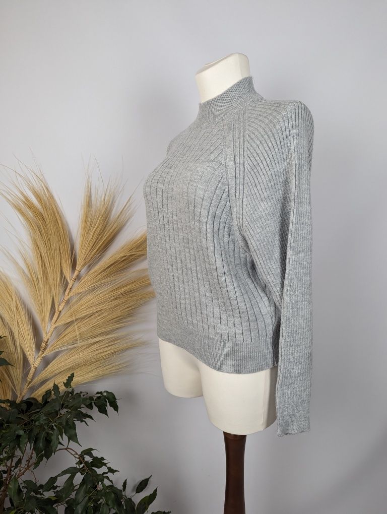 Nowy szary sweter nietoperzowy prążkowany high neck Dorothy Perkins48