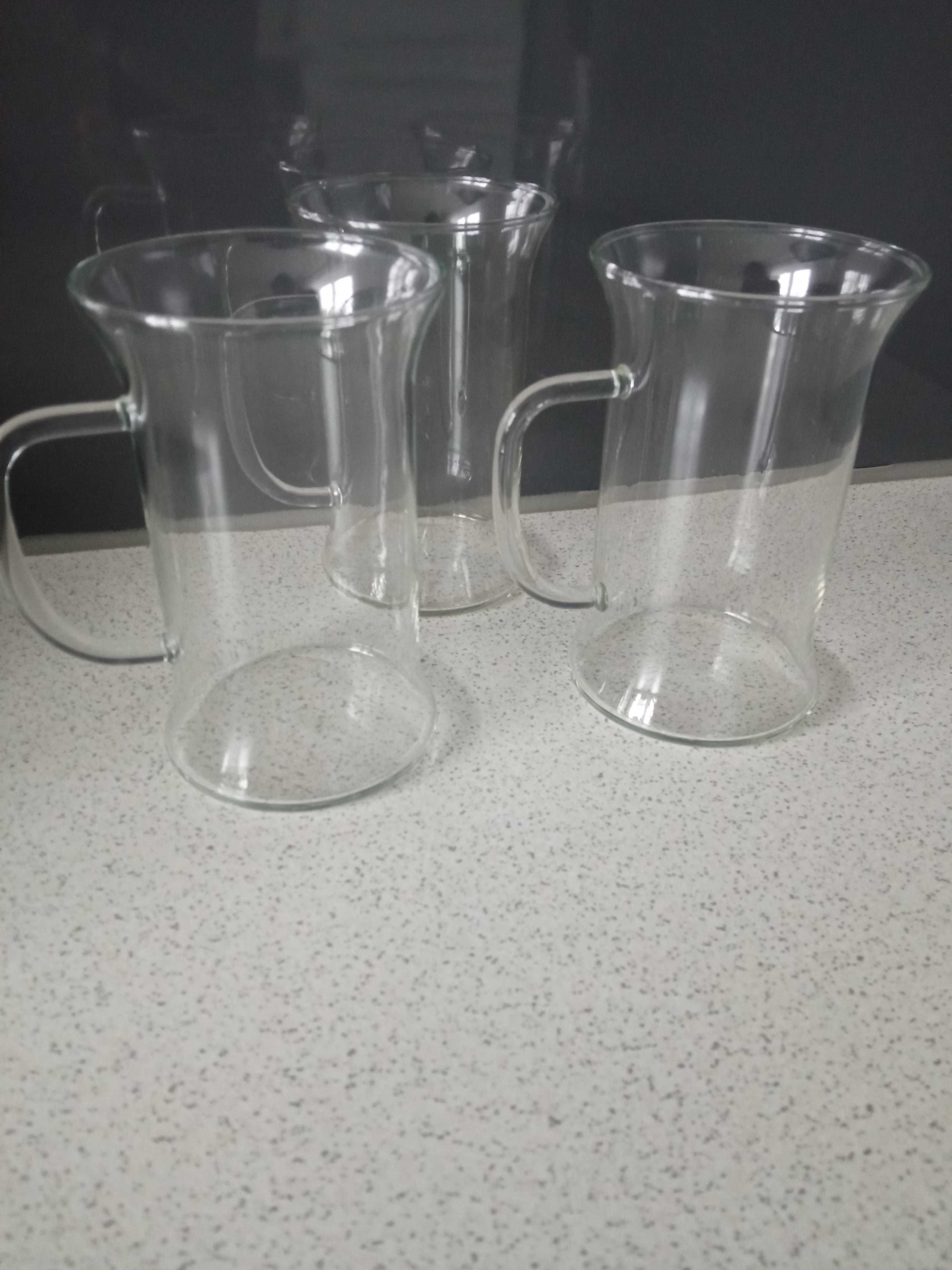 10 x szklanka z uszkiem cienkie szkło różne poj 250ml