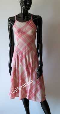 Letnia bawełniana sukienka w kratę Polo Ralph Lauren