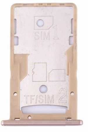 Держатель SIM-карты (Лоток) и карты памяти Xiaomi Redmi 4X золотой