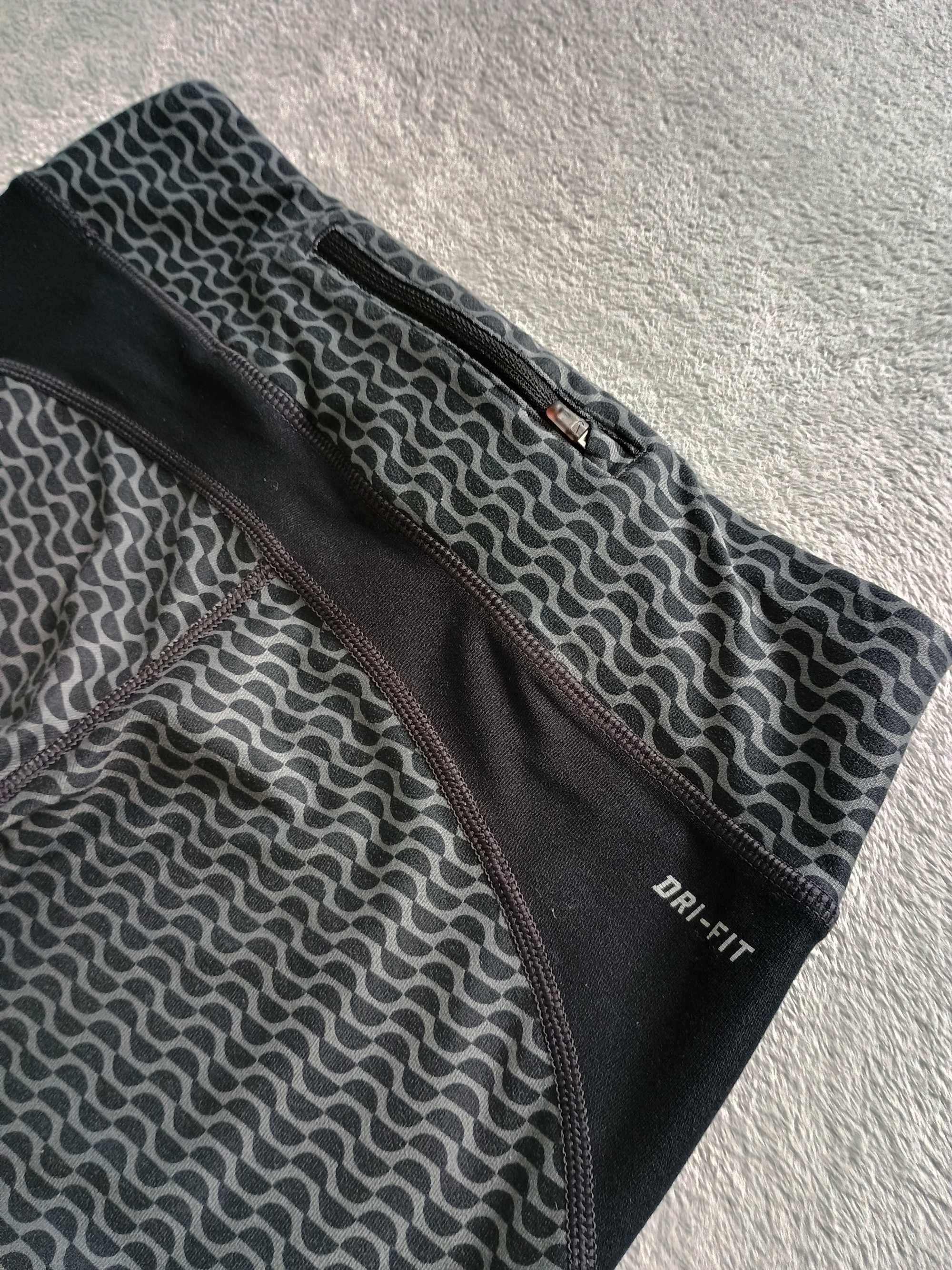 Damskie legginsy 3/4 Nike Dri-Fit - szare, rozmiar S