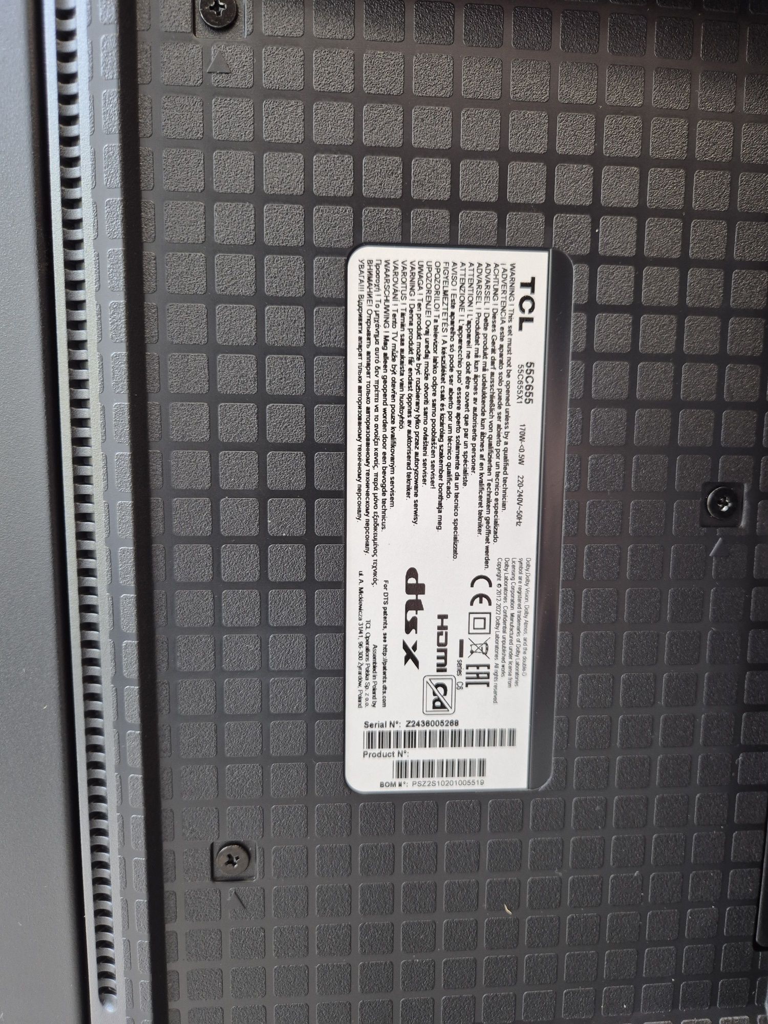 Telewizor 4K QLED SMART TCL 55C655X1, Komis Jasło Czackiego