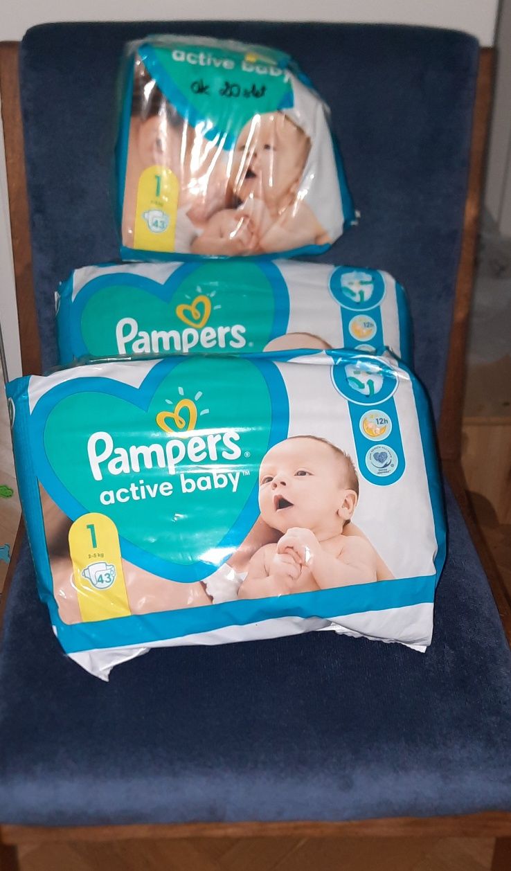 Pieluszki Pampers Active Baby roz. 1+gratisowe szt łącznie ok. 100 szt