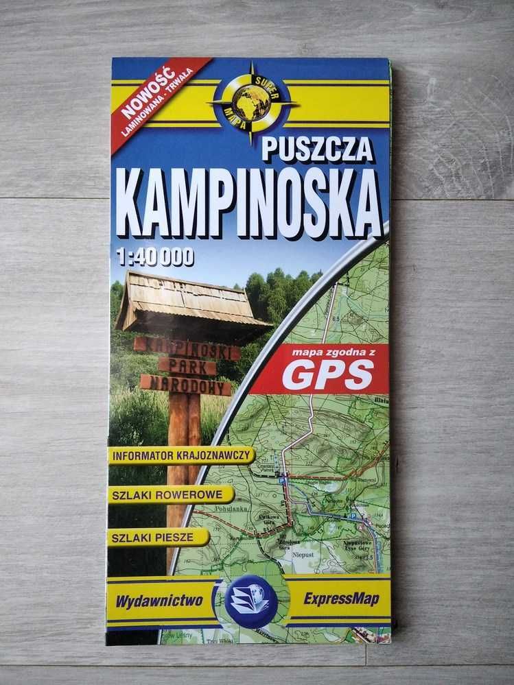 Puszcza Kampinoska. Mapa turystyczna. Laminowana. GPS. 1:40 000