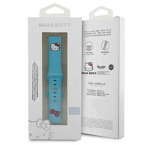 Pasek Hello Kitty Silicone Kitty Head uniwersalny 20mm - niebieski