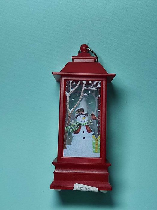 Різдвяний LED-ліхтар, червоний/золотий, новий