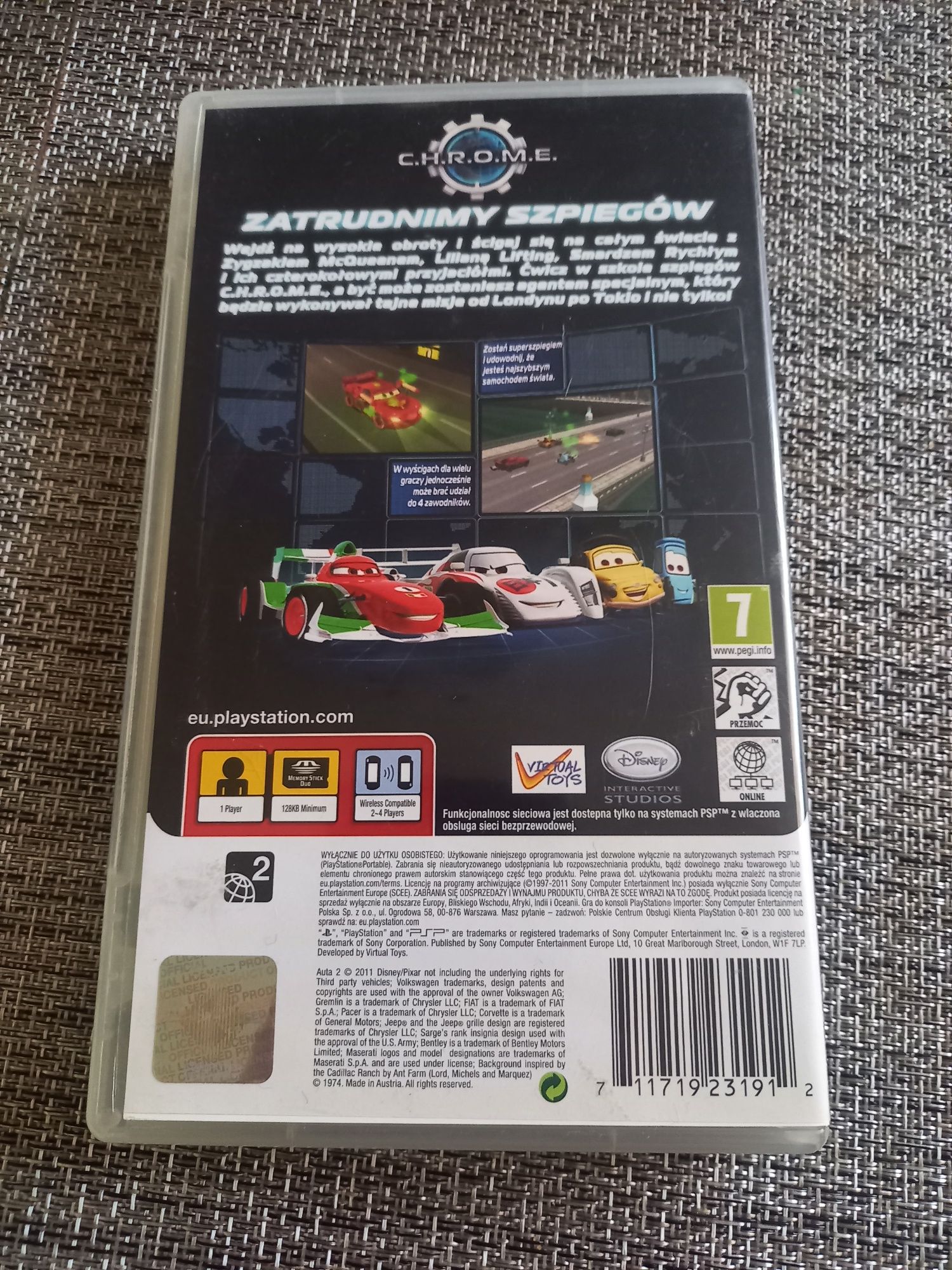 Gra Sony psp disney pixar auta 2 pl