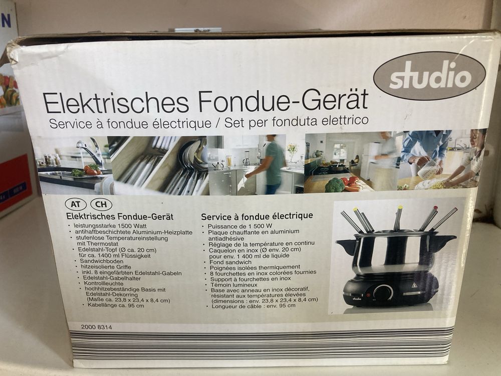 Nowy Elektryczny Zestaw do Fondue Stal Nierdzewna 1500W 8 widelców W-a