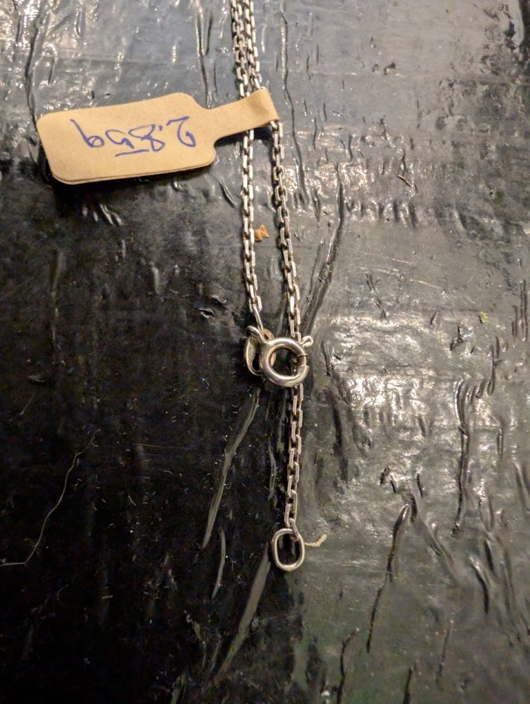 Drobny srebrny łańcuszek 925 próba typu rope misterna robota