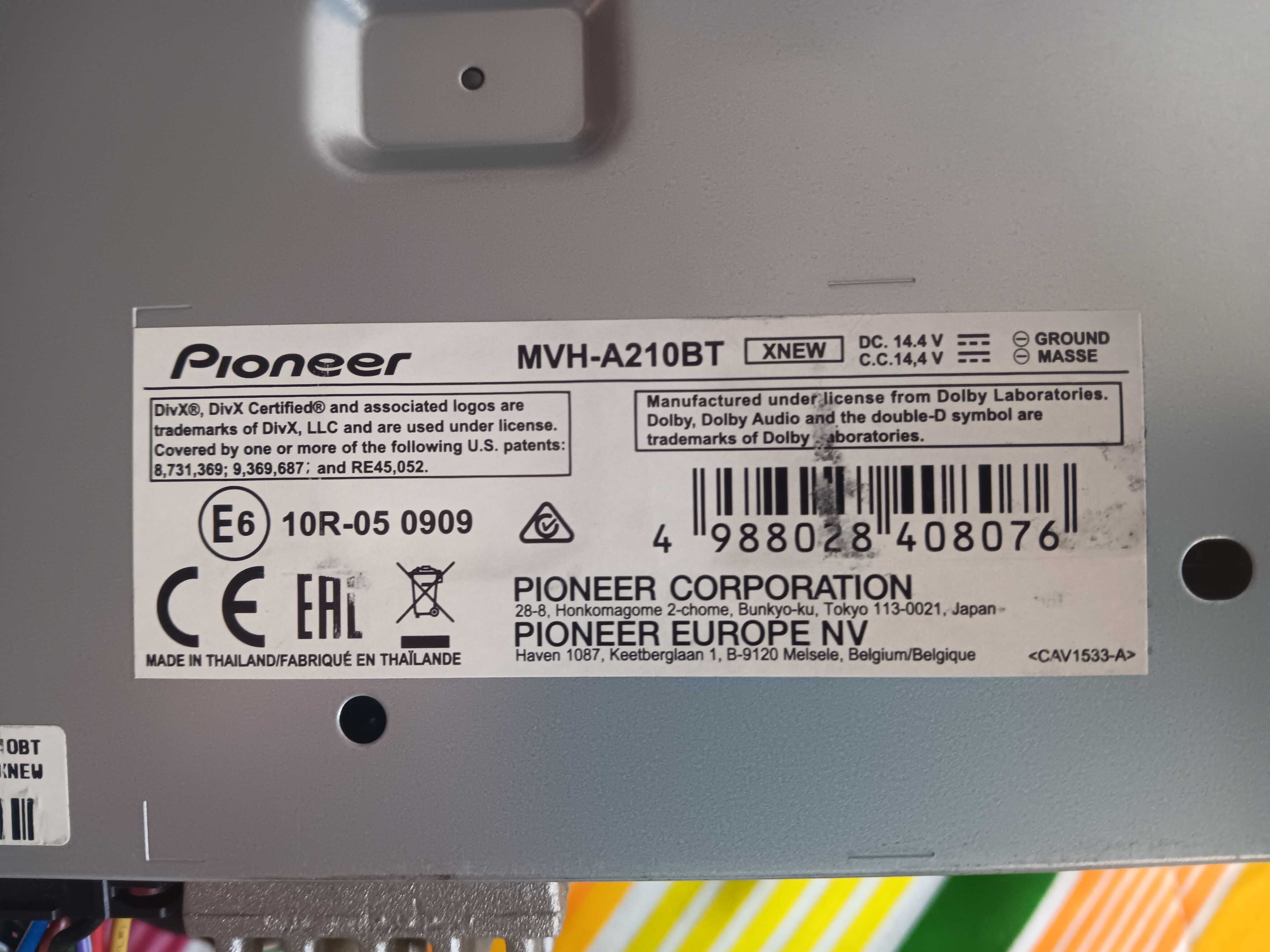 Auto Rádio Pioneer MVH-A210BT com Bluetooth