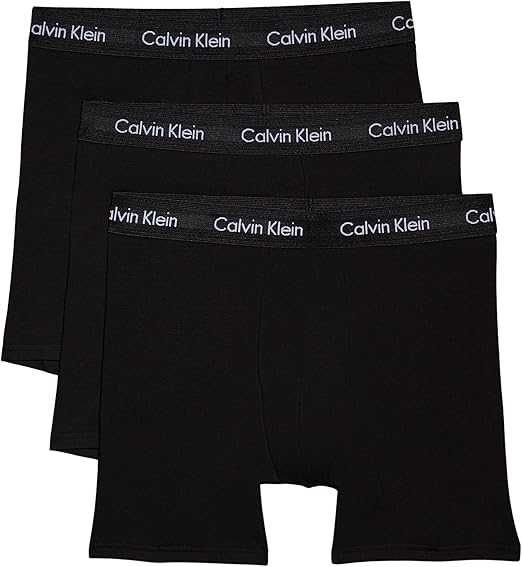 Męskie Bokserki 3-Pak CALVIN KLEIN Elastyczne Briefs Bawełna Czarny M