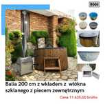 Balia ogrodowa z piecem zewnętrznym z wkładem z włókna szklanego