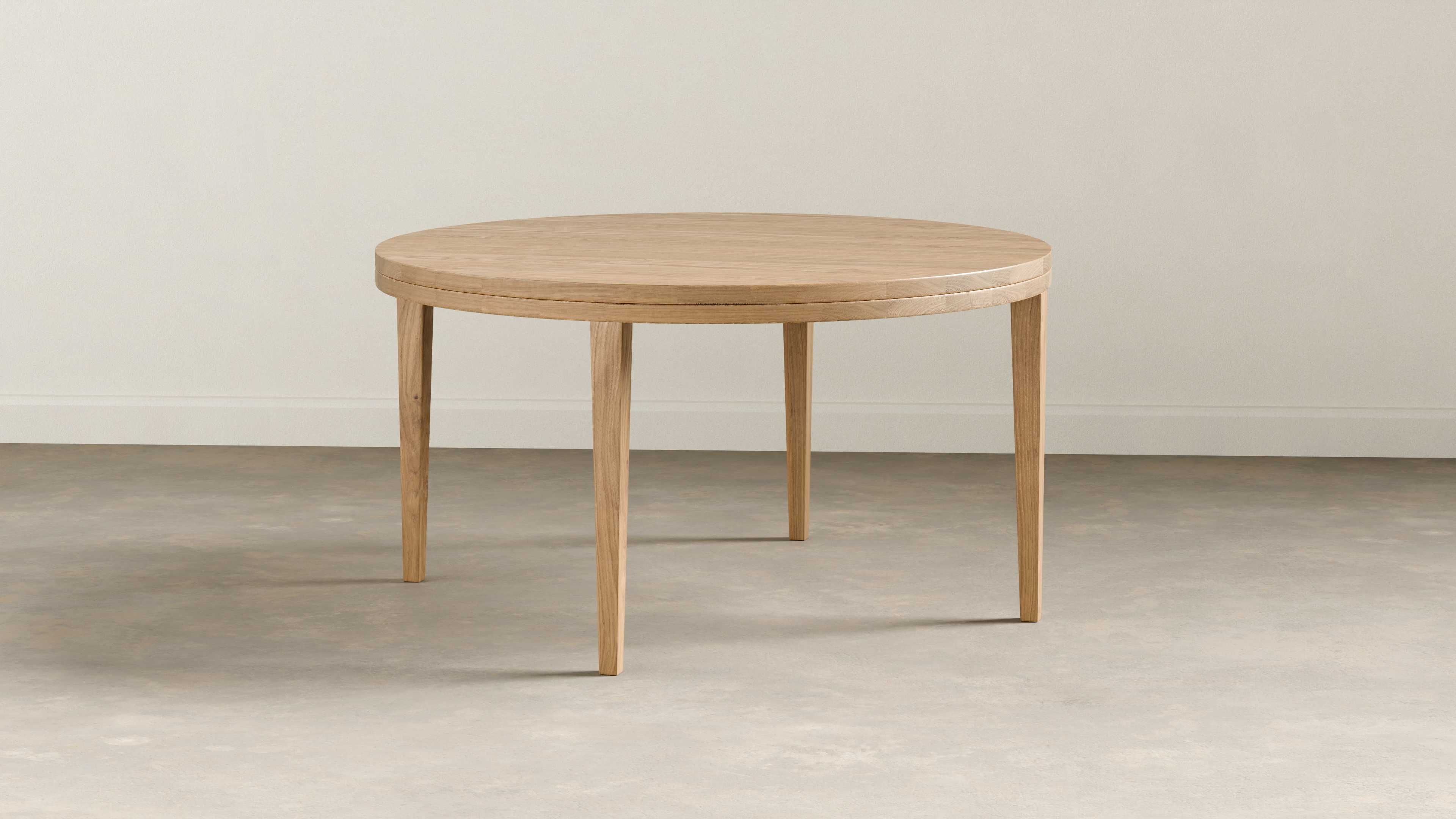 Stolik kawowy drewniany - lity dąb - okrągły - średnia 70 cm