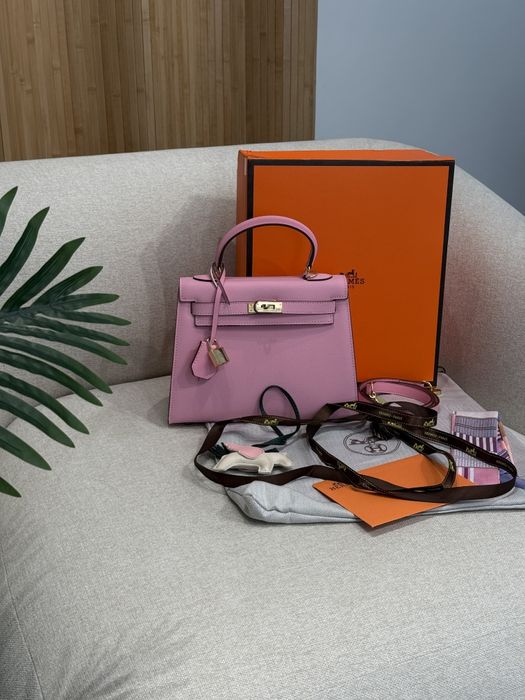Сумка жіноча Hermes Epsom Kelly 25 Pink /Gold