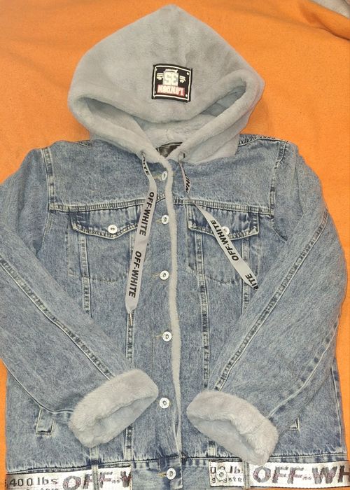 Куртка джинсова з мєхом мех капюшон