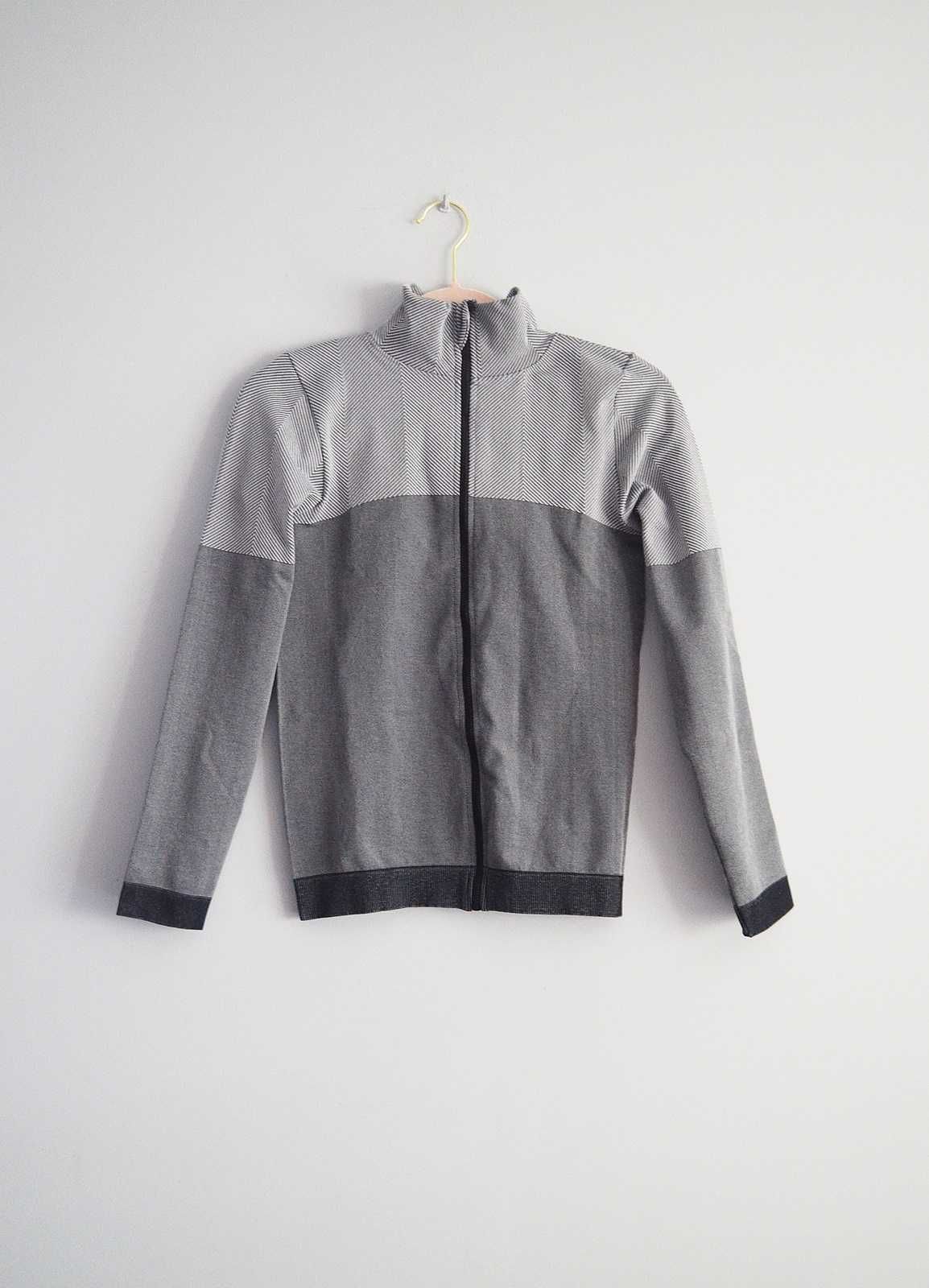 Elastyczna dopasowana bluza sportowa z golfem jogging rower