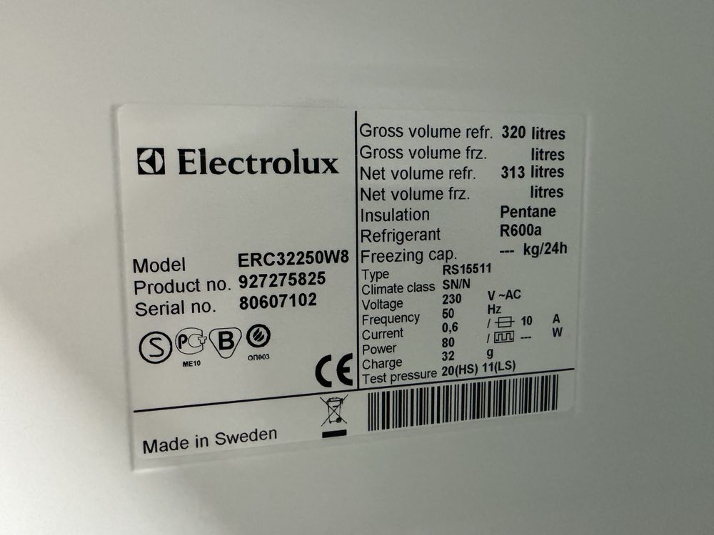 Lodowka chlodziarka Elektrolux