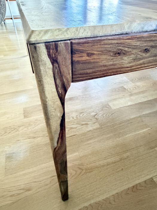 Stół z litego drewna 203x100 cm w jednym kawałku