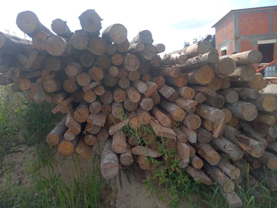 Stemple budowlane drewniane dł. 3m uzywane sprzedam Mikołów
