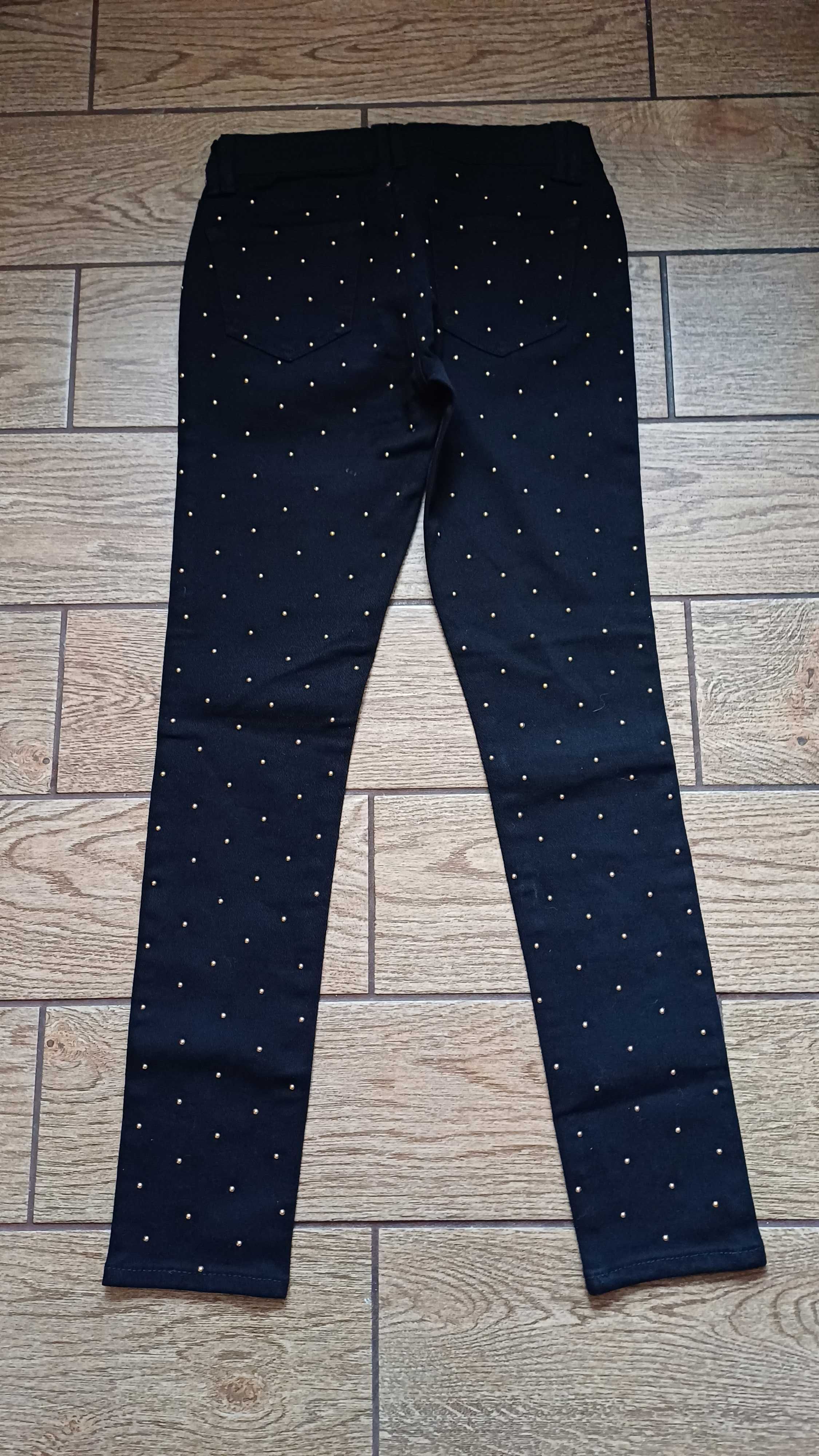 Czarne ozdobne bawełniane spodnie r. 27