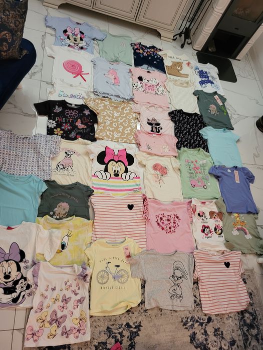 Zestaw/Koszulki krótki rękaw dla dziewczynki roz 129/134